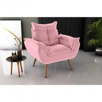 Poltrona Decorativa Tóquio 1 Lugar Veludo Turkey Rosa Matrix - 3