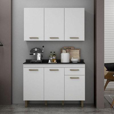 Armário Aéreo E Balcão De Cozinha Ambiente São Luís Branco - Valdemóveis