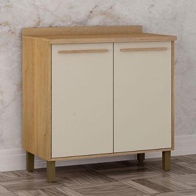 Balcão De Cozinha 800 2 Portas Ambiente Salvador Cinamomo Off White - Valdemóveis