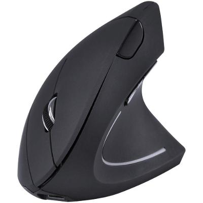 Mouse Sem Fio Recarregavel 2.4 Ghz Vertical Ergonomico Ortopedico Power Fit 1600 Dpi Preto Usb Pm300