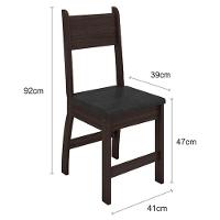 Cadeira Para Mesa De Jantar Milano Kit 2 Peças Amêndoa Preto - Poliman - 2