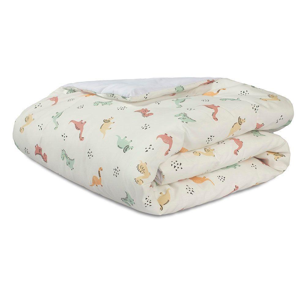Edredom Dupla Face Para Berço Percal 200 Fios 100% Algodão 1 Peça - Dinossauros - 1