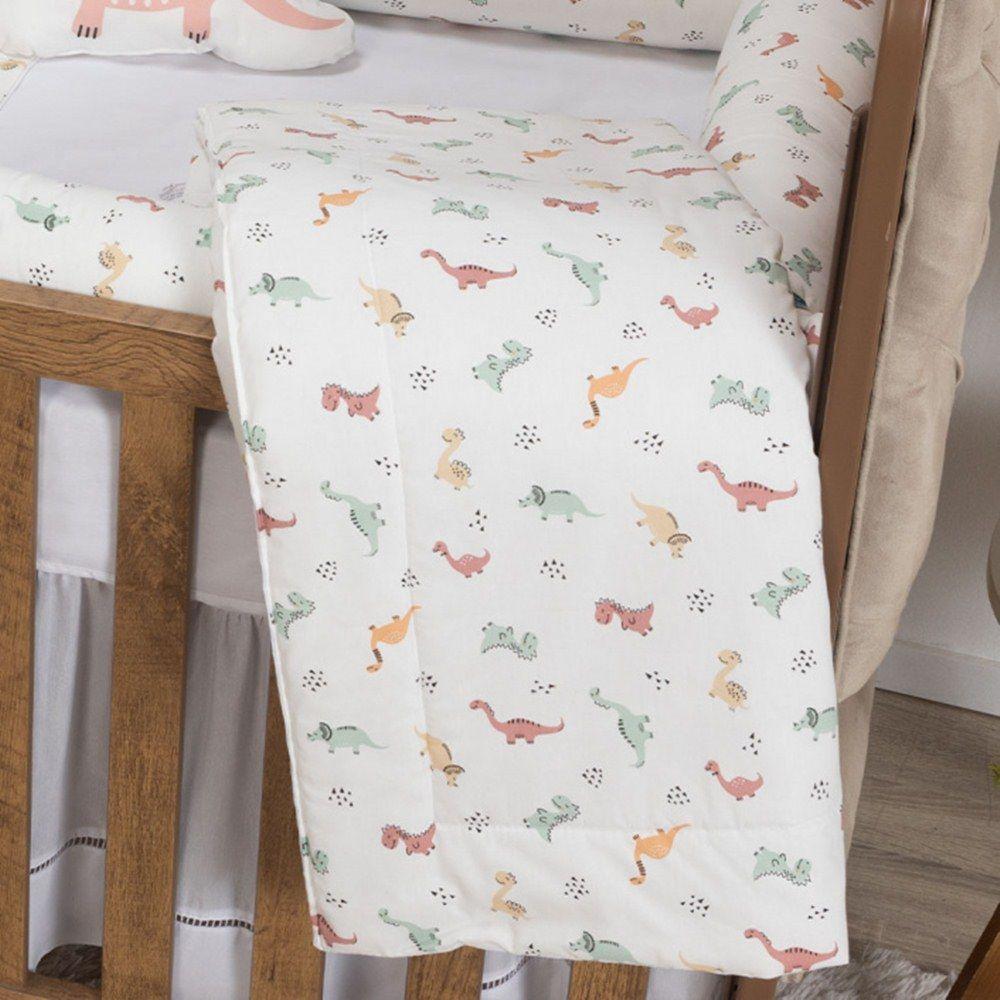 Edredom Dupla Face Para Berço Percal 200 Fios 100% Algodão 1 Peça - Dinossauros - 2