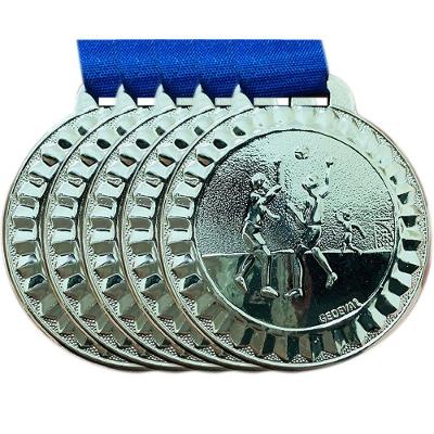 Kit 40 Medalhas De Handebol Esporte Competição 4,5cm De Aço prata