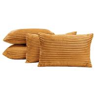 Kit 04 Almofadas Cheias Velvet Bariloche 60cm X 30cm - Mostarda - 1