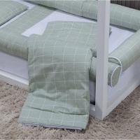 Edredom Dupla Face Para Berço Percal 200 Fios 100% Algodão 1 Peça - Grid Verde - 2