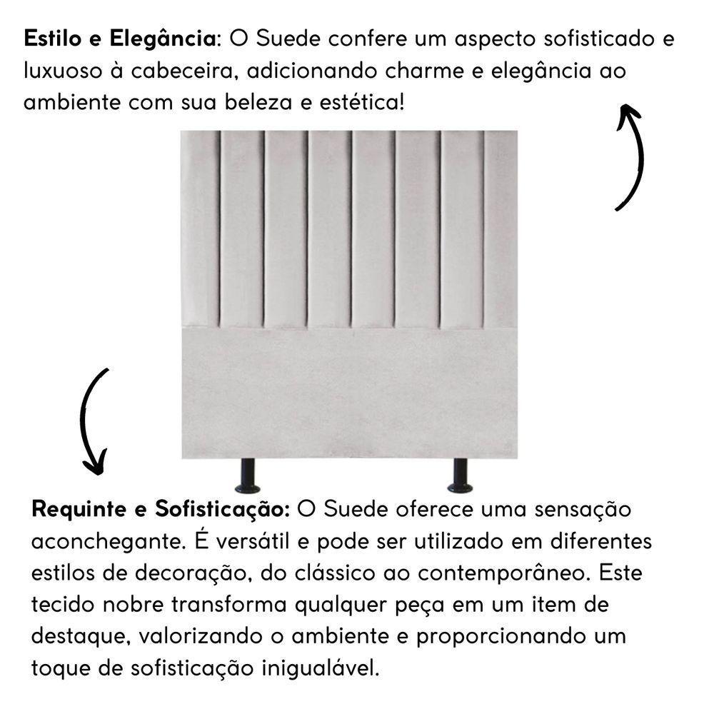 Cabeceira Estofada Cama Casal Queen Size 160 Cm Taís Suede cinza Claro - 2