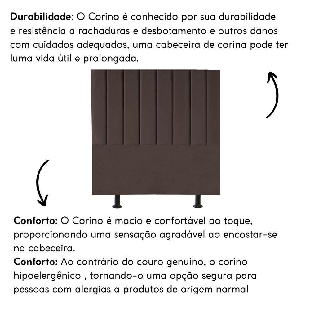 Cabeceira Estofada De Cama Casal Box 140 Cm Taís Corino marrom - 2