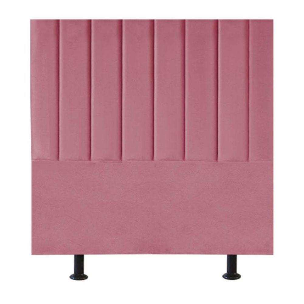 Cabeceira De Cama Solteiro Box 100 Cm Maisa Suede rosa - 1