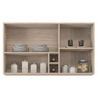 Armário Aéreo Para Cozinha Firenze Nicho 2 Portas Avena Grafito - Demóbile - 3