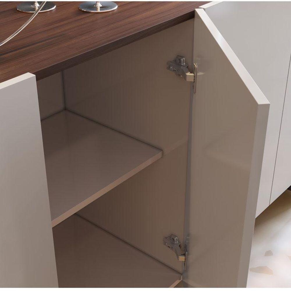 Aparador Para Sala Buffet Copacabana Off White Nogueira Real Preto Acetinado Colibri - 3