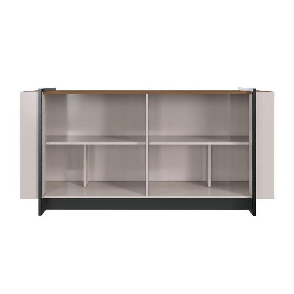 Aparador Para Sala Buffet Copacabana Off White Nogueira Real Preto Acetinado Colibri - 5