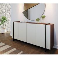 Aparador Para Sala Buffet Copacabana Off White Nogueira Real Preto Acetinado Colibri - 2