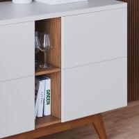 Aparador Buffet Noronha Off White Matte Freijó - Colibri - 3