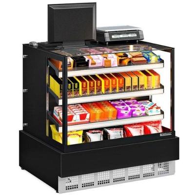 Vitrine Neutra Aberta Com Caixa Conveniência Gourmet Mgex100 Gelopar Balcão Seco Preto Bivolt