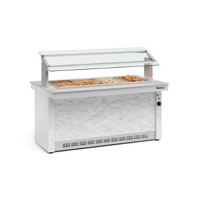 Buffet Quente 6 Cubas Gbta140 Gelopar 6gns Branco E Mármore 220v