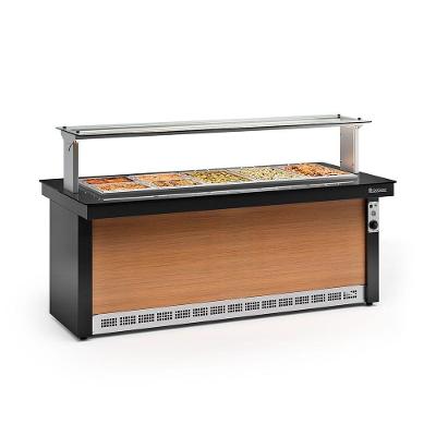 Buffet Quente 10 Cubas Gbta200 Gelopar 10gns 220v Preto E Madeira