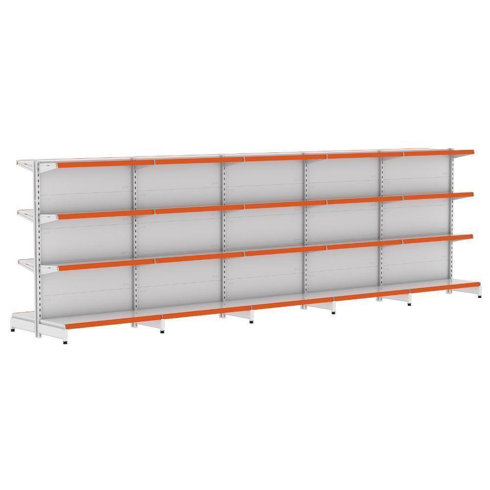 Kit 5 Módulos De Gôndolas Centro 1,37 Fit40 Amapá Expositor Branco - 1