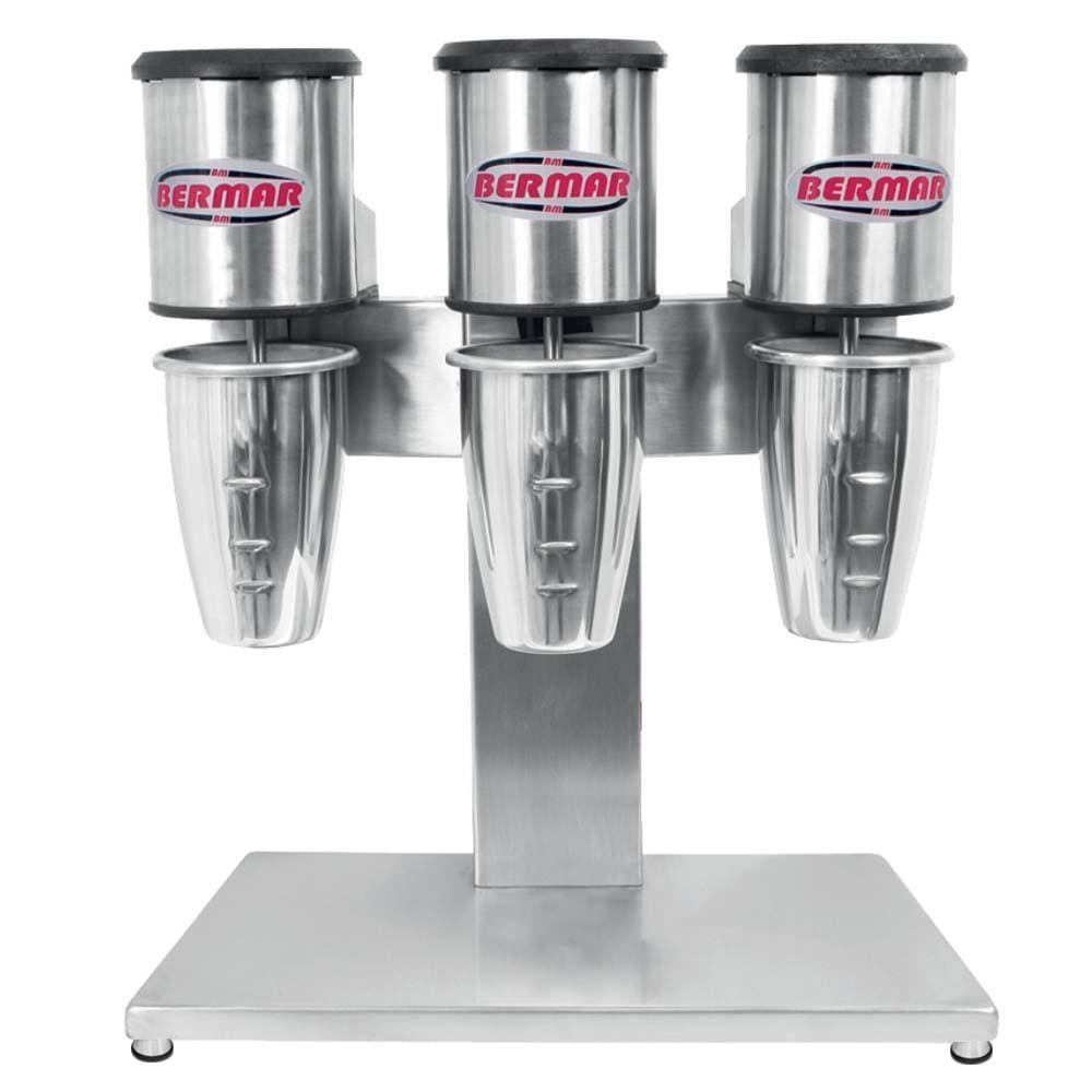 Batedor De Milk Shake Triplo Bm Bermar Mixer 3 Hastes Bm74 Inox 110v - 1