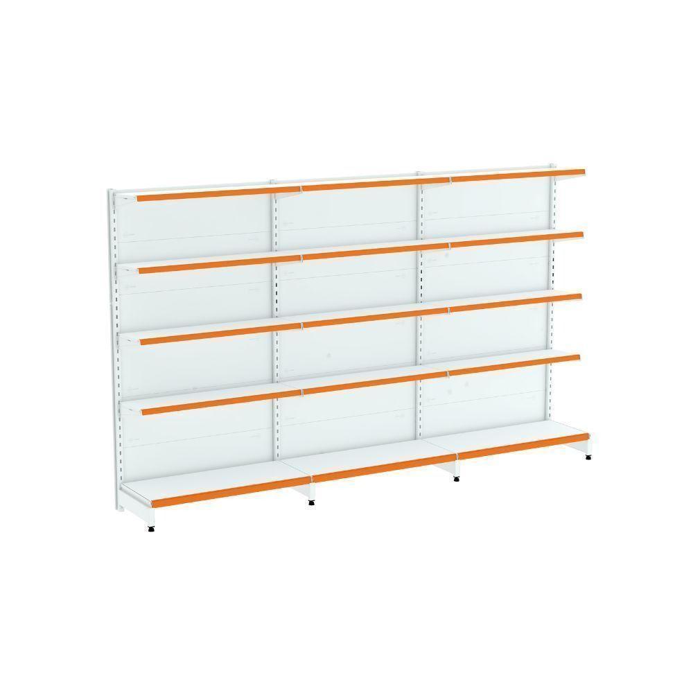 Kit 3 Módulos De Gôndolas Parede 1,70 Fit40 Amapá Expositor Branco - 1