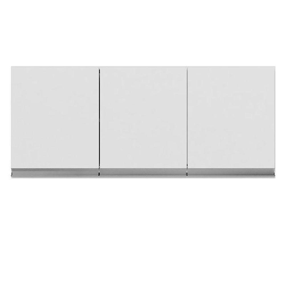 Armário Aéreo Para Cozinha Andréia 3 Portas Branco Brilho - Ajl - 1