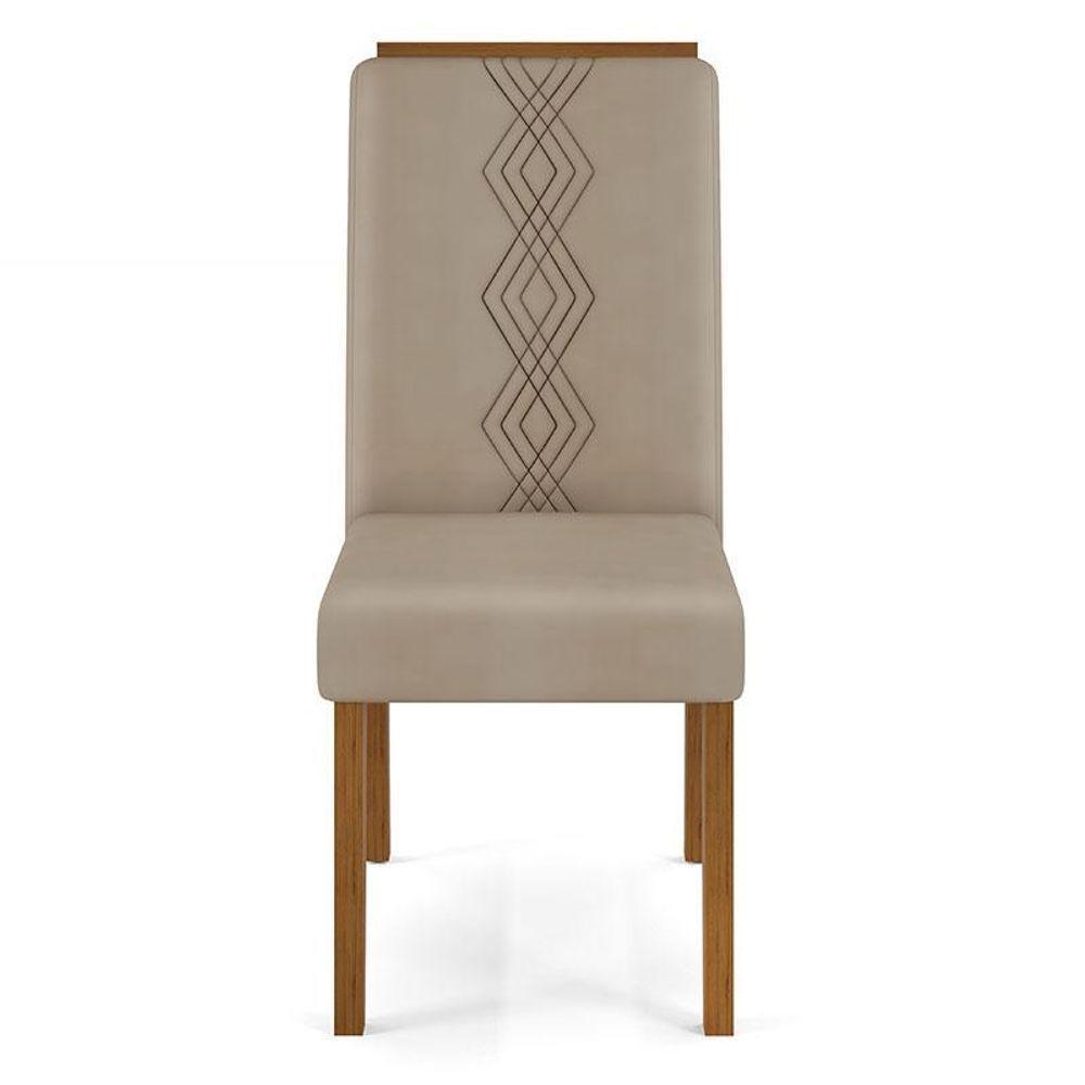 Cadeira Para Mesa De Jantar Yasmin Kit 2 Peças Freijó Veludo Kraft - Dj Móveis - 2