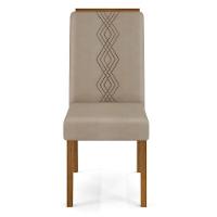 Cadeira Para Mesa De Jantar Yasmin Kit 2 Peças Freijó Veludo Kraft - Dj Móveis - 2