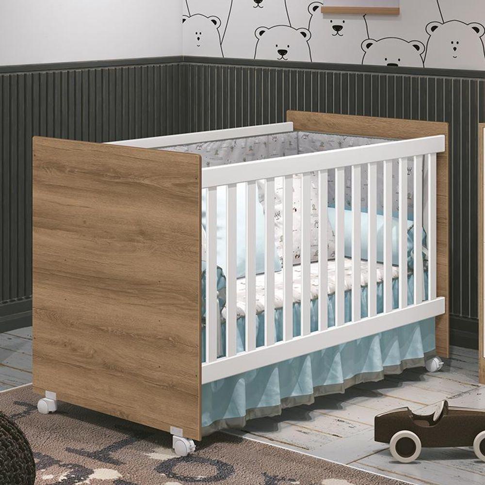 Berço Americano Tico Branco Brilho/mezzo Com Colchão D18 - Reller Móveis Branco Brilho/mezzo - 2