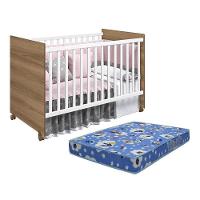 Berço Americano Tico Branco Brilho/mezzo Com Colchão D18 - Reller Móveis Branco Brilho/mezzo - 1