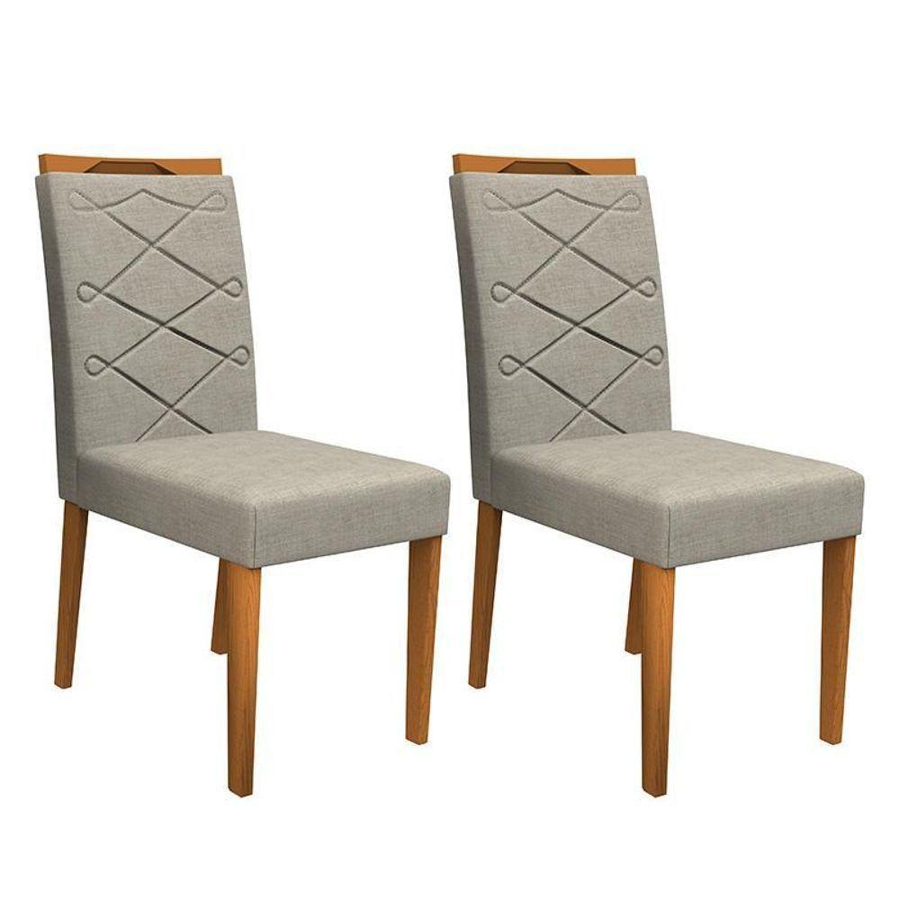 Conjunto 2 Cadeiras Caroline Ipê/marrom Claro - Pr Móveis Marrom Claro - 1