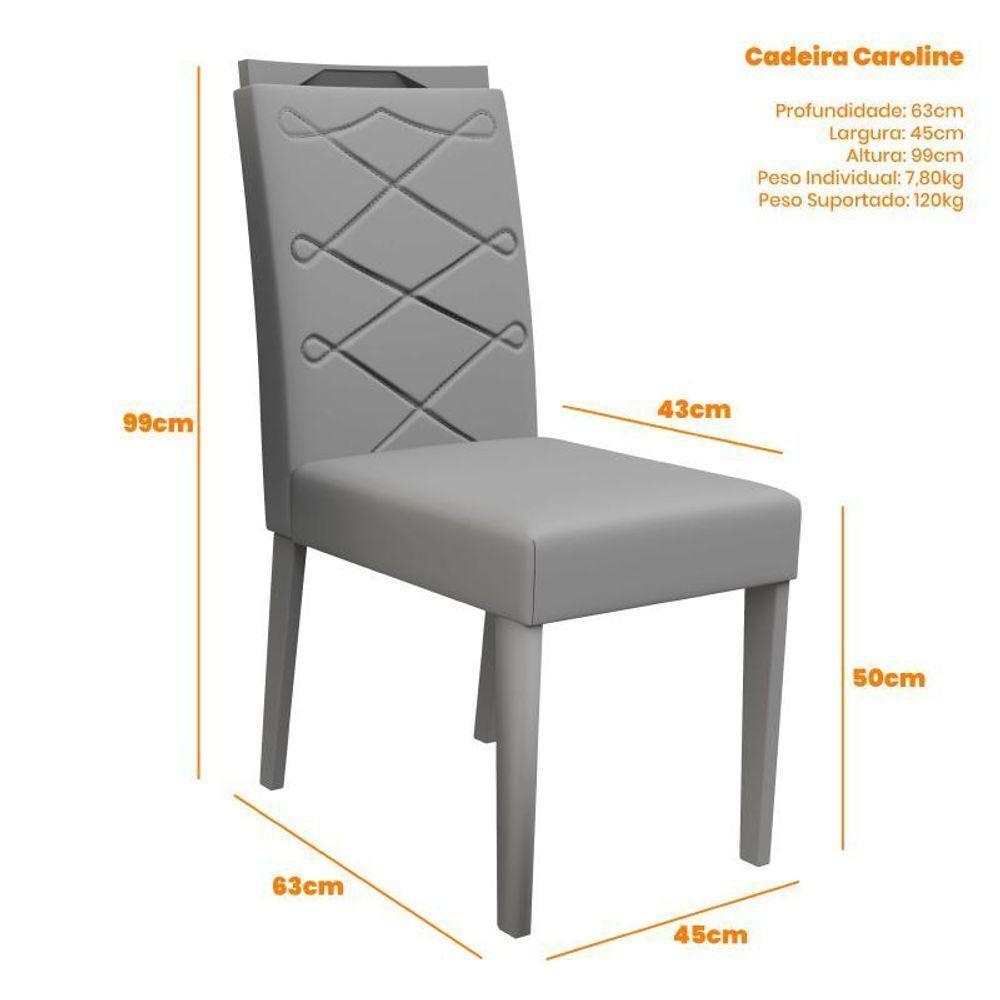 Conjunto 2 Cadeiras Caroline Ipê/marrom Claro - Pr Móveis Marrom Claro - 5