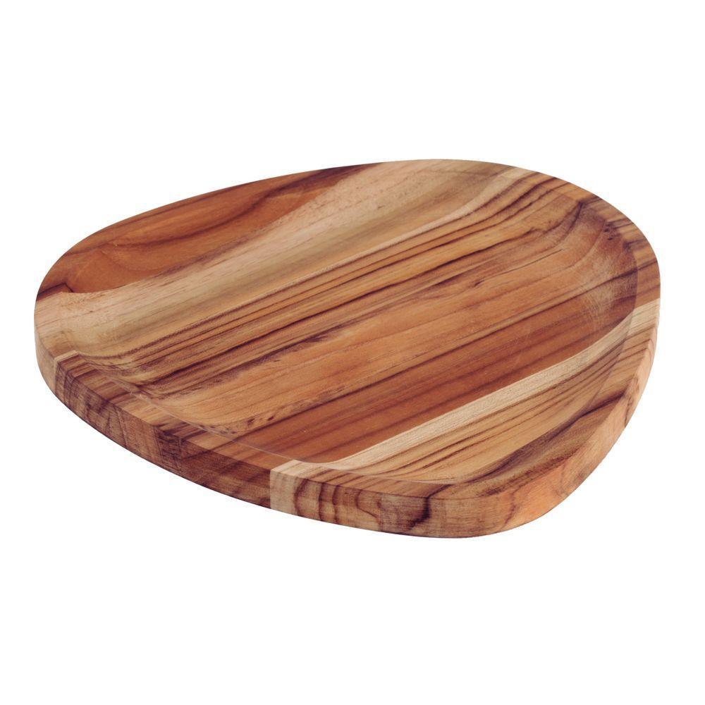 Bandeja Organica Churrasco Tramontina Em Madeira Teca Fsc Com Acabamento Em óleo Mineral 25x25 Cm - 1