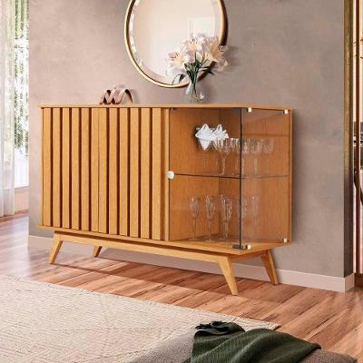 Buffet Retrô Com 2 Portas Ripadas 135cm Nature Arya Shop Jm