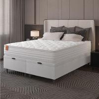 Cama Box Baú Colchão Casal King Molas Ensacadas Real 193x203x68cm Linho Branco Inducol Branco - 6