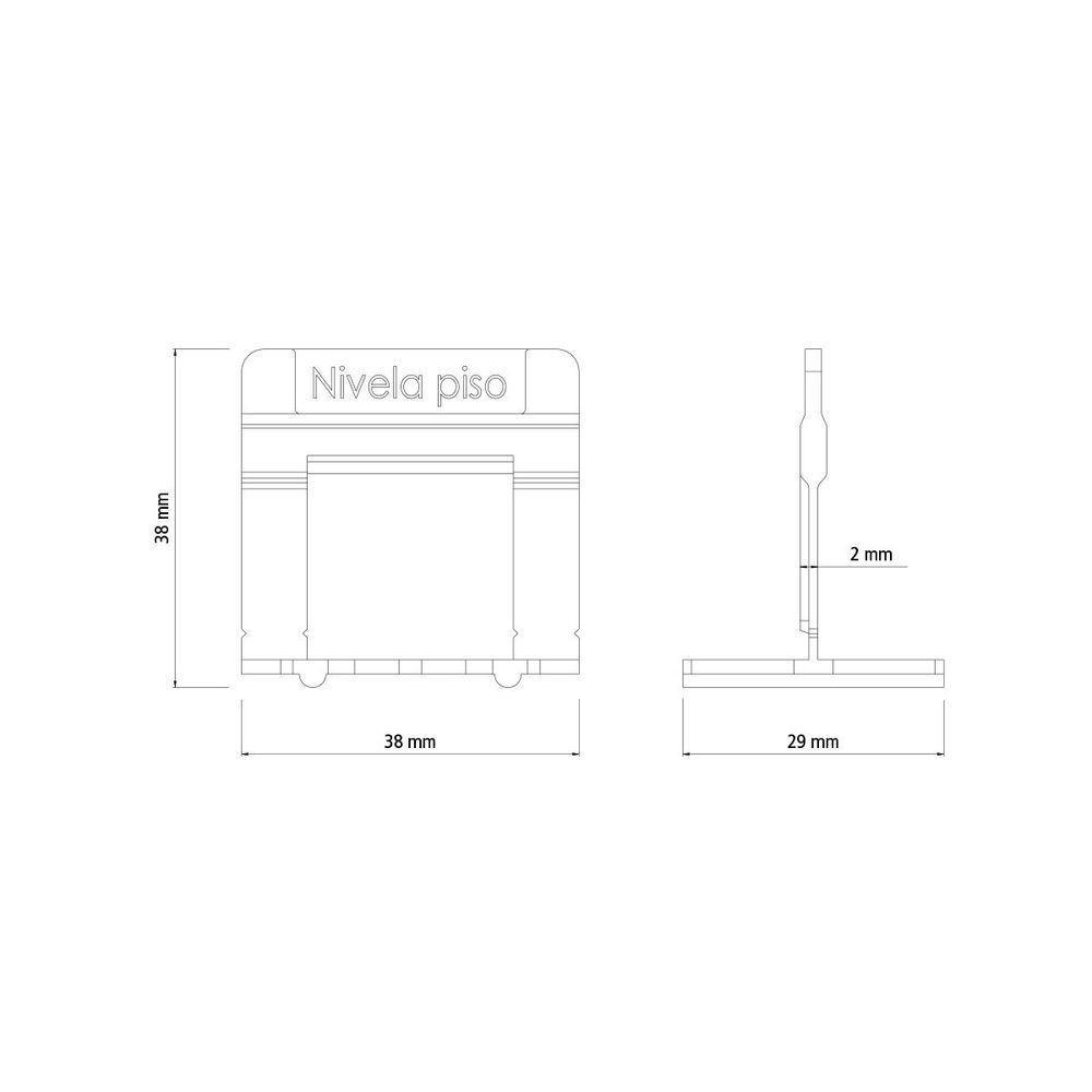 Base Espaçadora Plástica Tramontina Larga 2 Mm (saco Com 50 Un.) - 2