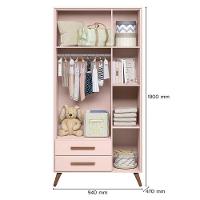 Berço Americano 3820 E Guarda Roupa Roupa 3830 Q Encanto Retrô Rosa - Qmovi