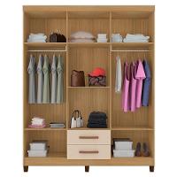 Guarda Roupa Casal Modena Com Espelho 6 Portas Carvalho Americano Off White - Incorplac - 2