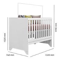 Quarto De Bebê Blenda Com Berço Americano Maya Branco Acetinado Com Colchão Gazin - Phoenix Baby - 5