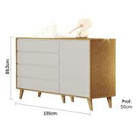 Berço Americano Ludmila E Cômoda Infantil Gran Lorena Off White Bétula Com Colchão Gazin Baby - 2