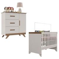 Berço Americano E Cômoda Ambiente Retro Maya Off White Carvalho - Canaã - 7