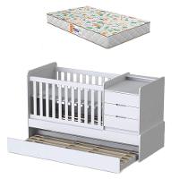 Berço Multifuncional Cléo Branco Acetinado Com Colchão Gazin - Carolina Móveis - 1