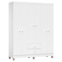 Quarto De Bebê 6 Portas Ternura Baby Com Berço Americano 100 Branco Brilho Com Colchão Ortobom - 2