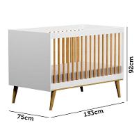 Berço Americano Ligia Com Guarda Roupa 3 Portas Duda Branco Acetinado Bétula E Colchão Gazin Móveis - 6