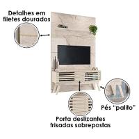 Estante Home Theater Com Bancada Frizz Premium Calacata Off White - Madetec - 2