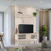 Estante Home Theater Com Bancada Frizz Premium Calacata Off White - Madetec
