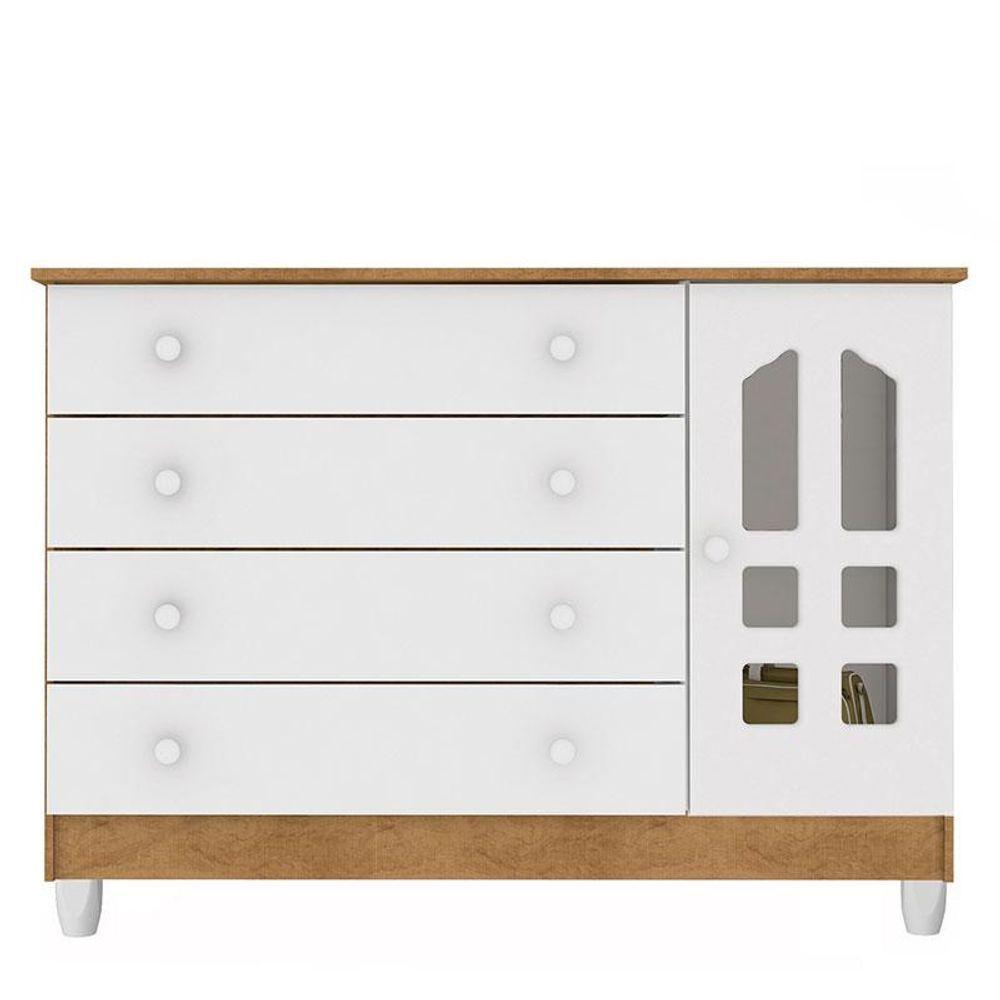 Berço Americano Lara E Cômoda Gran Selena Branco Acetinado Amadeirado Com Colchão - Carolina - 3