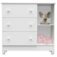 Quarto De Bebê Mariah 3p Com Berço Mirelle Branco Brilho Com Colchão - Carolina - 6