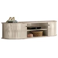 Estante Home Theater Com Bancada Suspensa Monte Carlo Com Mesa De Centro Indianápolis Calacata Off White - Madetec - 9