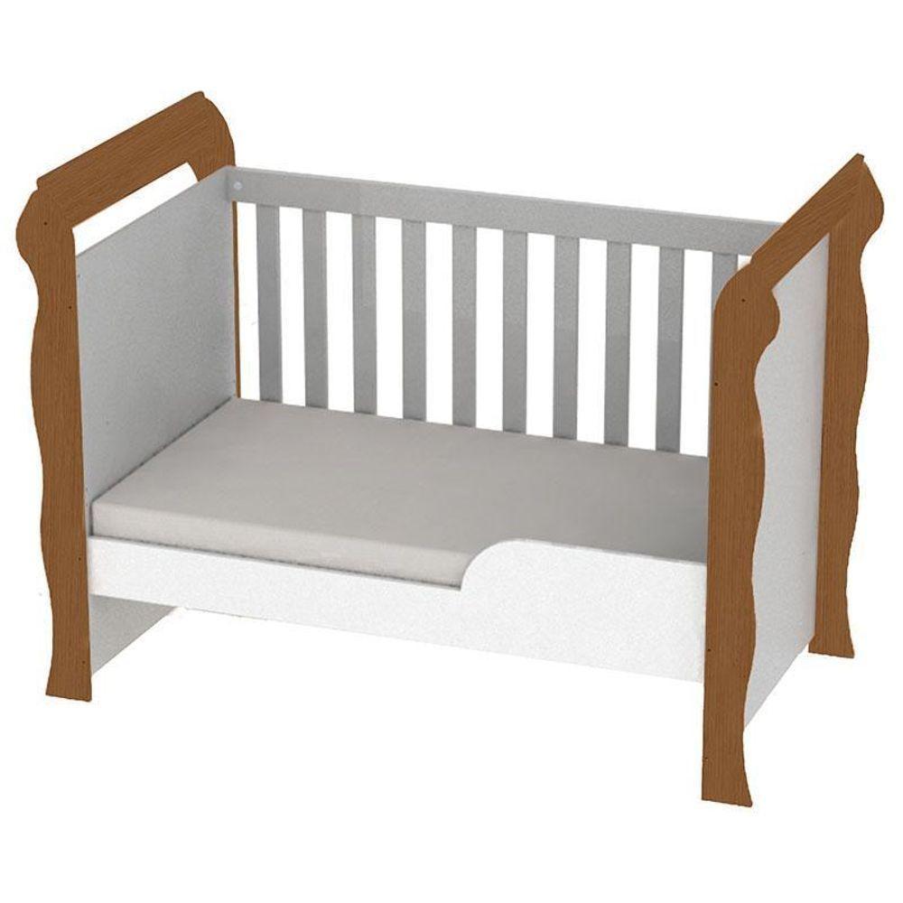 Berço Mirelle E Cômoda Mariah Branco Acetinado Amadeirado Com Colchão Gazin - Carolina - 5