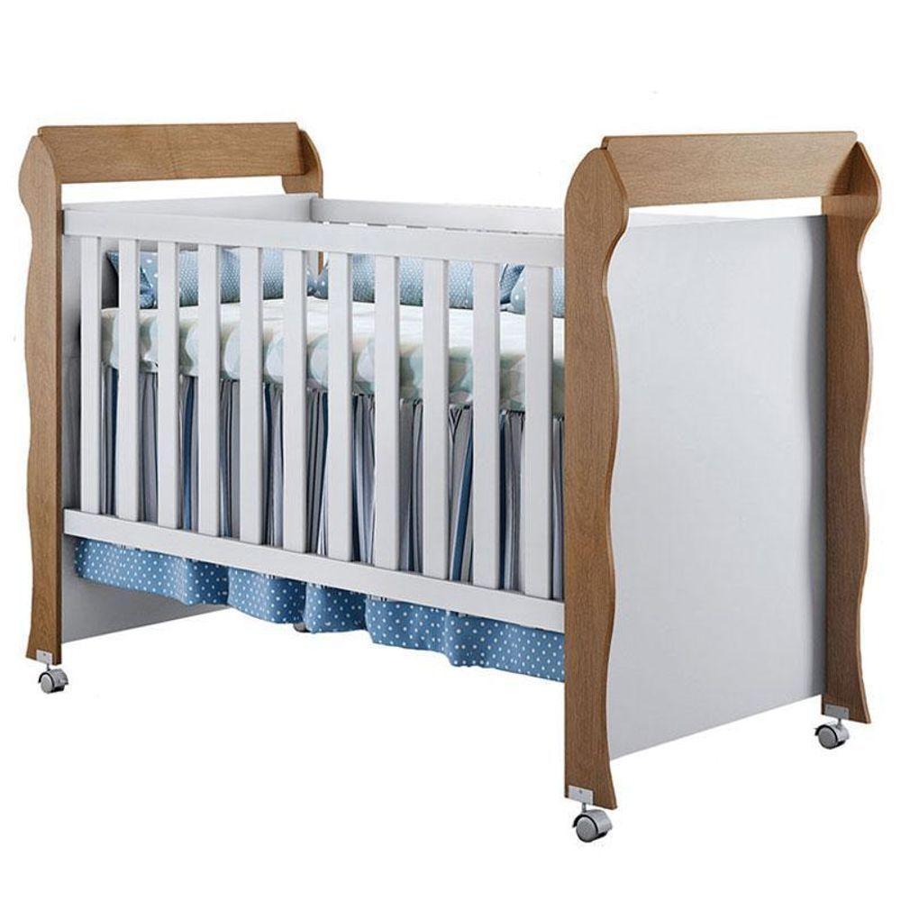 Berço Mirelle E Cômoda Mariah Branco Acetinado Amadeirado Com Colchão Gazin - Carolina - 6